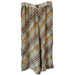 Pierre-Louis Mascia ADANASTR Plaid Printed Silk Palazzo Trousers